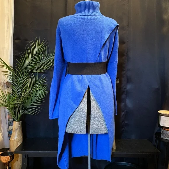 Asymmetrical chunky open front sweater - Picture 5 of 14